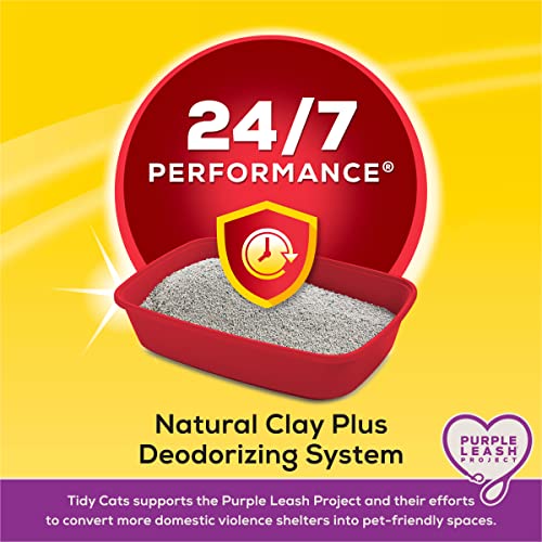 Purina Tidy Cats Clumping Cat Litter, 24/7 Performance Multi Cat Litter - 20 Pound (Pack of 2)