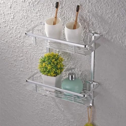 Suporte Organizador Shampoo Condicionador Sabonete Prateleira Dupla Box Banheiro Chuveiro Aluminio R