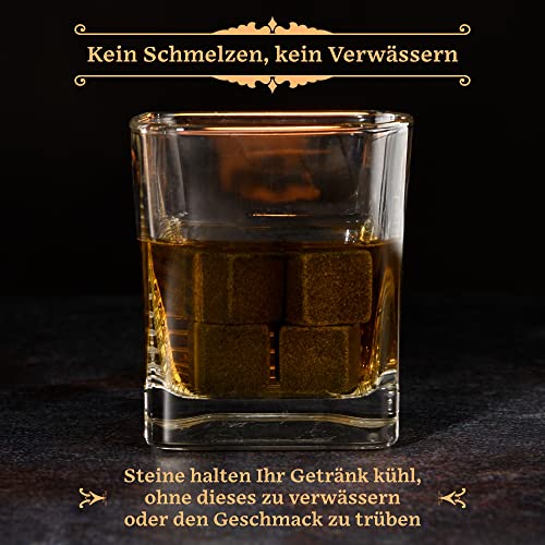 Foto von GOURMEO Whisky Steine aus natürlichen Speckstein I wiederverwendbare Eiswürfel, Whiskysteine, Whisky Stones, Kühlsteine, (9 Stück)