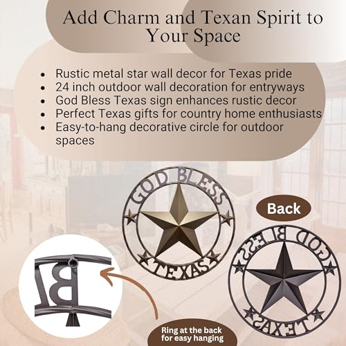 Bestgiftevermetalstaroutdoor24circlewithgodblesstexassignrustictexasdecorwalldecorationperfecttexaswallartgiftforcountryhomeenthusiasts Urban Country Home Decor Bestgiftever metal star outdoor 24 circle with god bless texas sign rustic texas decor wall decoration perfect texas wall art gift for country home enthusiasts urban country home decor