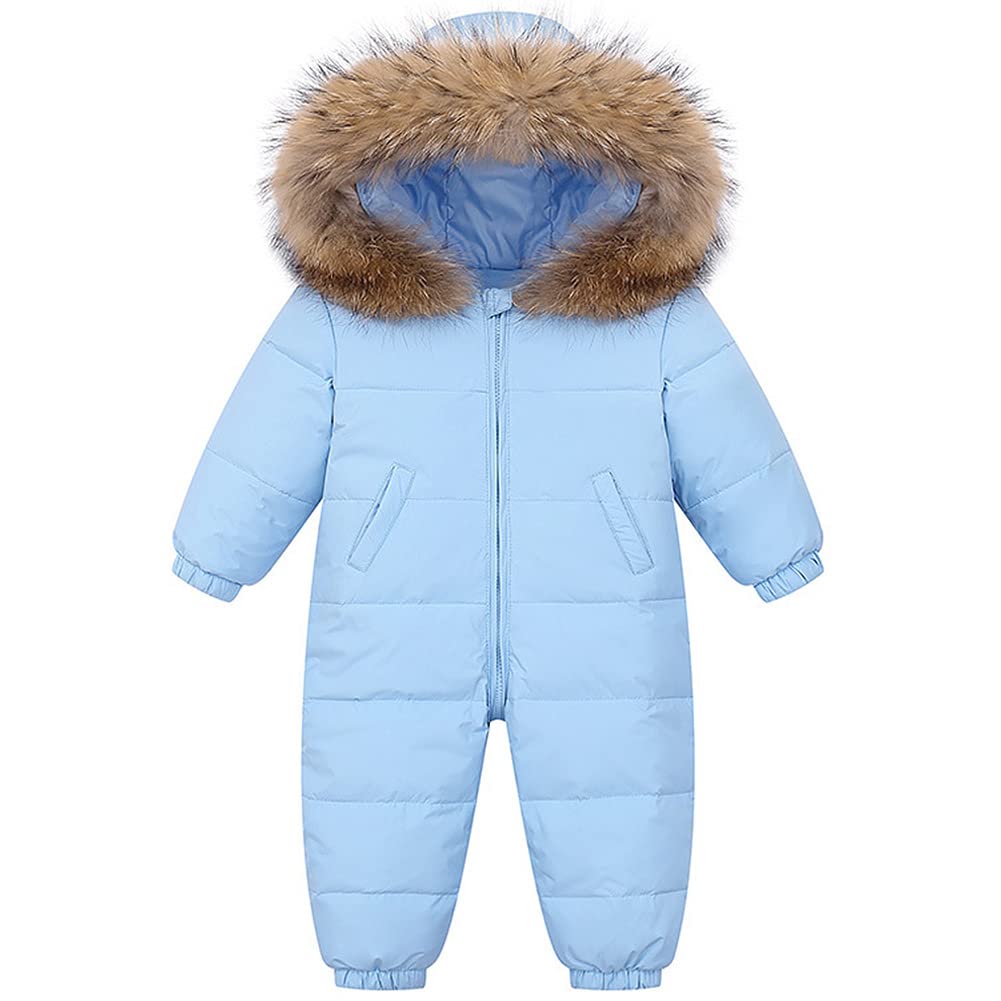 Kinder Säugling Jungen Mädchen Niedlich Daunen Schneeanzug Winter Overall Verdickt Spielanzug Schneeoverall Strampler Einteiler Outfit mit Kapuze