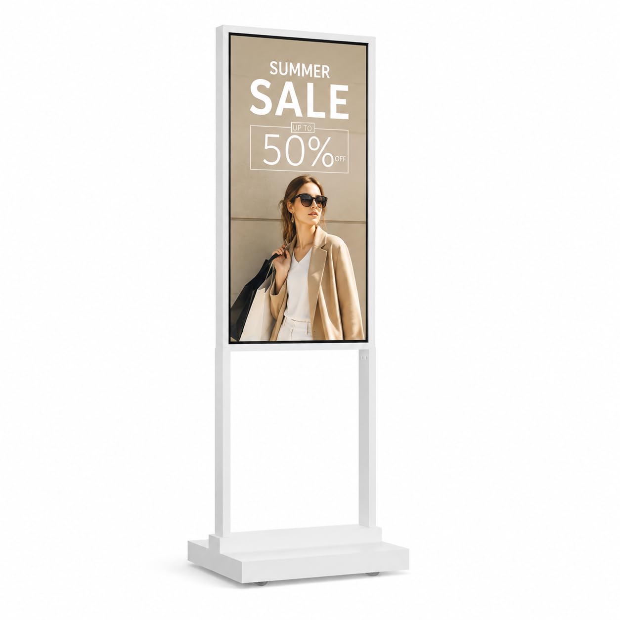 32 Zoll Digital Signage Display, 2K FHD LCD, 700 Nits | Tragbares Werbedisplay für Einzelhandel, Restaurants und Einkaufszentren mit brillanter 4K-Bildqualität und hoher Helligkeit