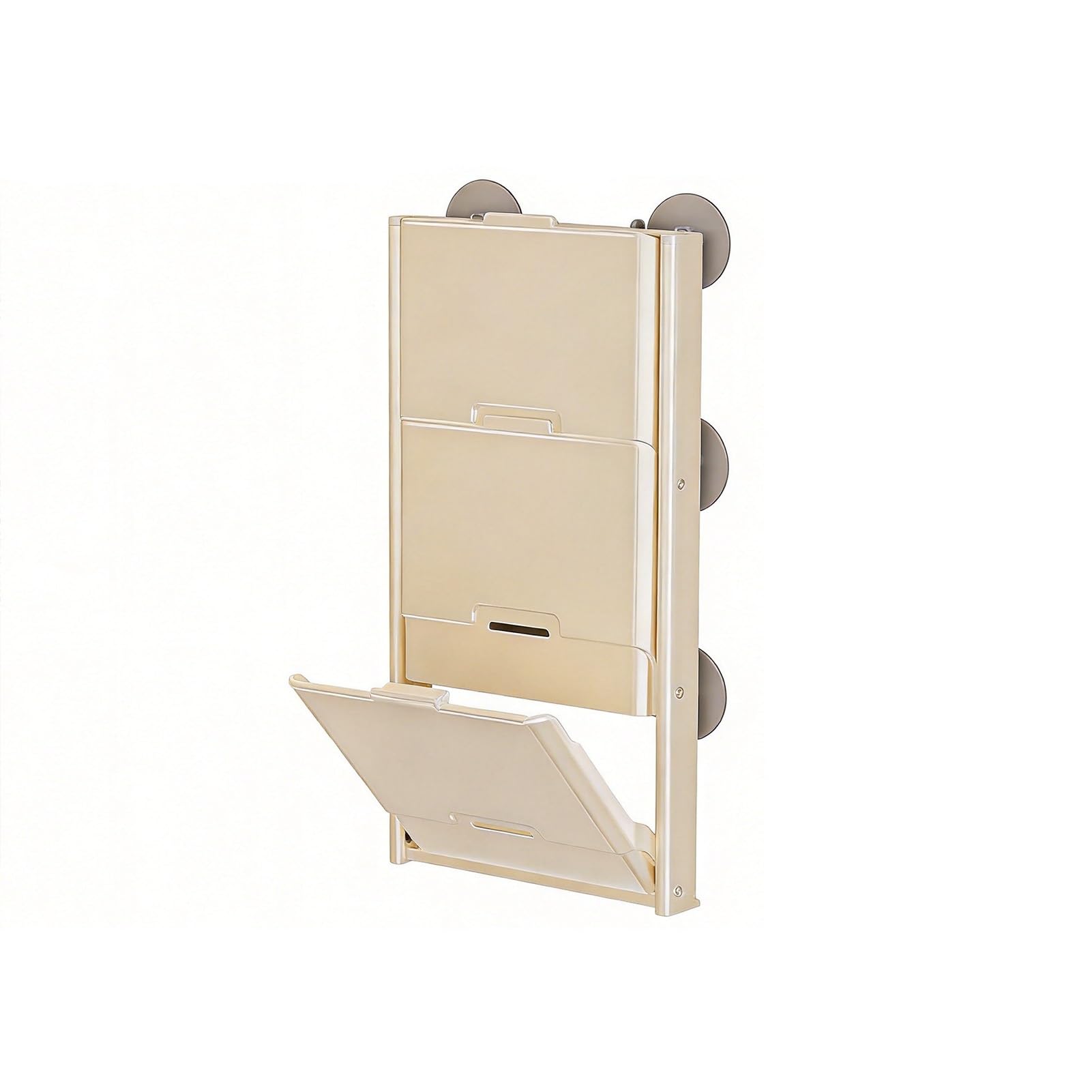 Genérico Estante plegable for platos, estante de almacenamiento de alimentos con ventosa, adecuado for cocina, olla caliente y preparación de alimentos(White,Third floor 47.5cm)