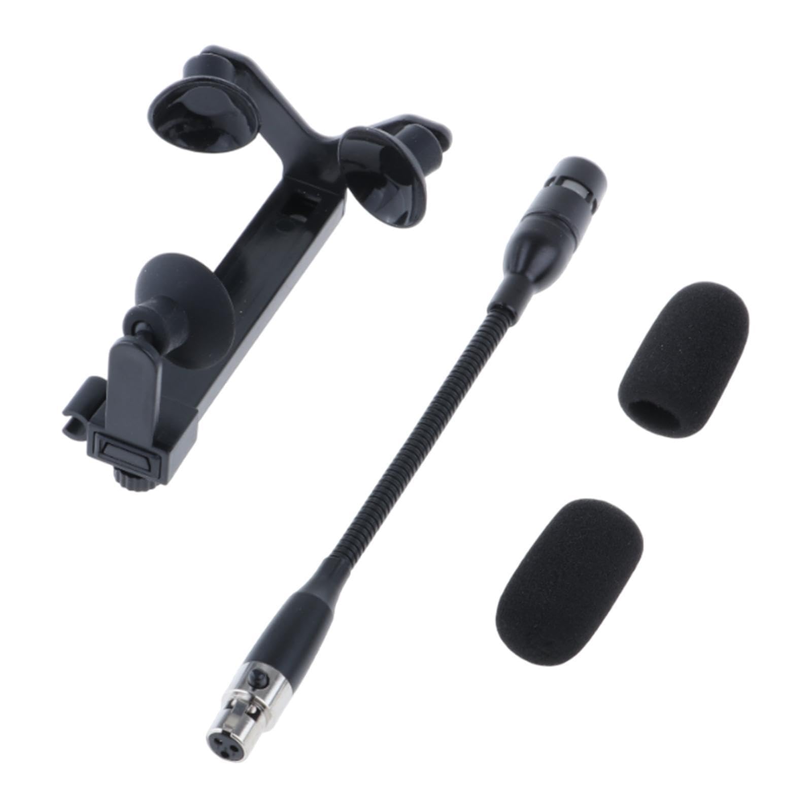 Colaxi Violin Clip Set with Microphone and Gooseneck for Live Performance, 3 Pin for AKG