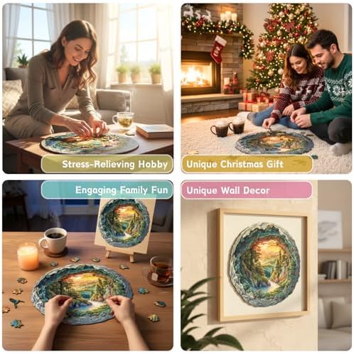 Wooden Puzzles, 3D Cave Forest Puzzle 300 Pieces,