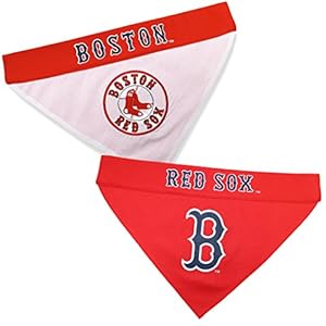 Pets First MLB Boston RED SOX Reversible Bandana Size XX-Large for Dogs & Cats. 2 Sided Sports Bandana,Premium Embroidery Team Logo, All MLB Teams Available