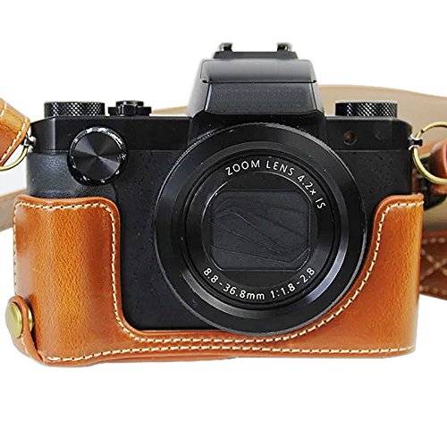 Housse En Cuir PU Pour Appareil Photo Canon PowerShot G5 X – Protection Complète Avec Lecteur De Carte Inclus - 5