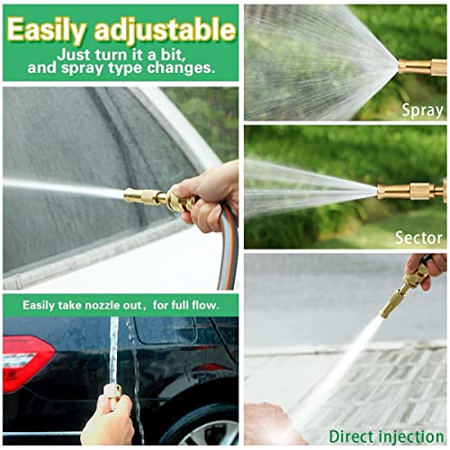 Image of FANHAO Brass Nozzle, Garden Hose Nozzle High Pressure Water Spray Gun, Water Pressure Gun for Car Wash, Heavy Duty Water Gun, Bike Wash Gun, Adjustable Spray Nozzle for Home, Garden & Vehicle Cleaning