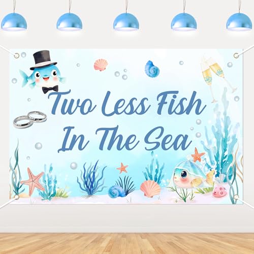 Two Less Fish in The Sea �w�i�o�i�[ 5 x 3.3�t�B�[�g �����p �u���[�t�B�b�V���e�[�} �u���C�_���V�����[�f�R���[�V���� �C�ނ� �q�C �C �r�[�` 2�C�̏��Ȃ��� ���� �E�F�f�B���O�p�[�e�B�[�p�i