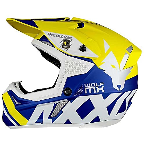 Casco Off Road Axxis Mx803 Wolf Jackal Amarillo Mate S