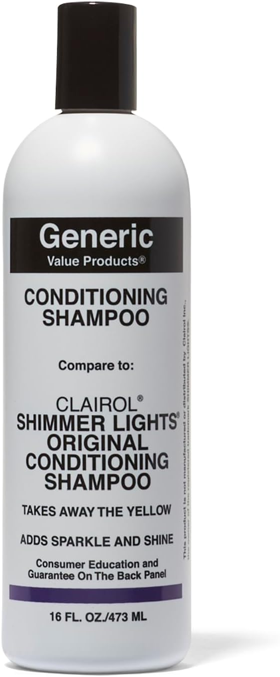 Generic Value Products Conditioning Purple Shampoo, Tones Down Brassiness, Brightens and Refreshes Faded Highlights, Removes Yellow Tones, 16 Oz