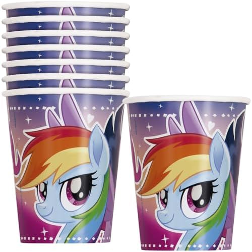 Unique Disposable Paper Cups - 9 Oz | My Little Pony | 8 Pcs
