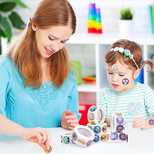 Motivational Stickers Animal Stickers Rolls - 2000 Pcs Moceya Stickers Teacher Stickers For Kids Inspirational Stickers School Stickers Potty Training Stickers 4Rolls 32Designs 1Inch #TOP3
