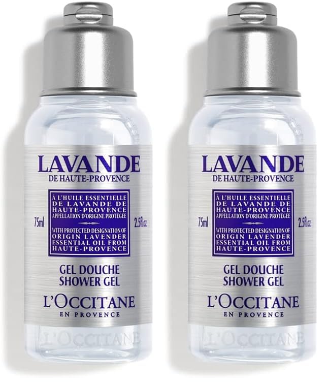 Image of L'Occitane Lavender Organic Shower Gel, 75ml (Pack of 2)