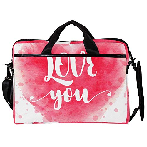 Regalo original bolso portátil 15 pulgadas con corazones rosas Love You