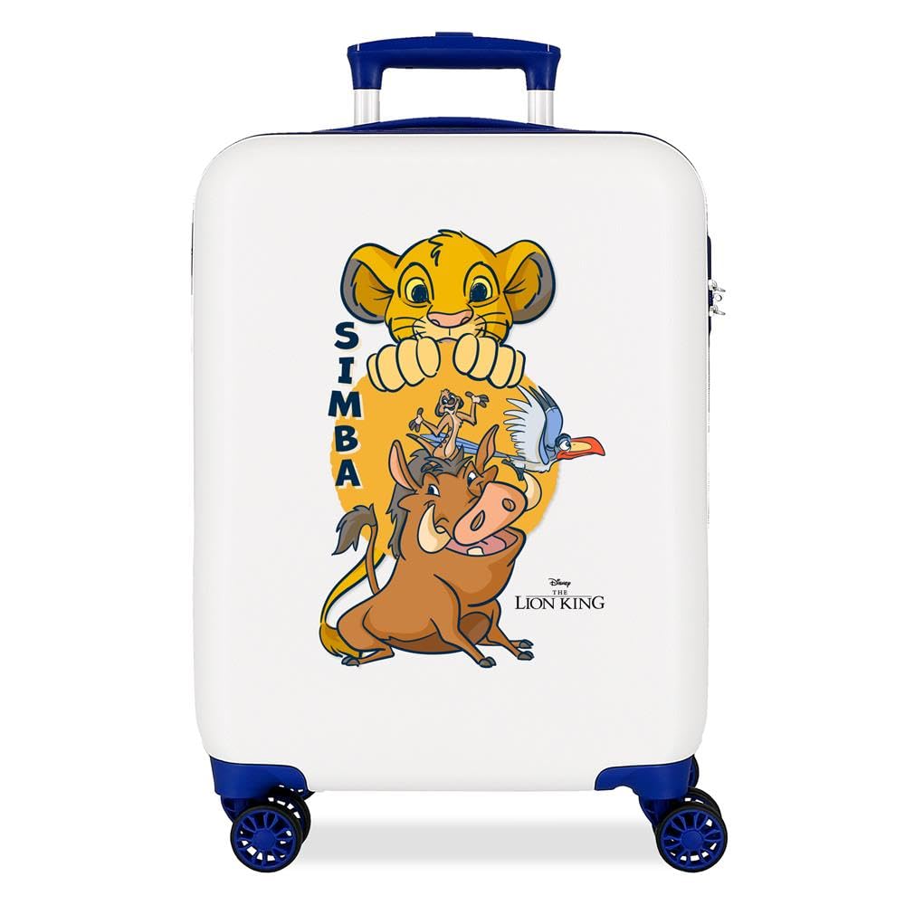 Disney Il Re Leon Simba & Friends Valigia per Bambini Rigida Chiusura a combinazione Laterale 4 Ruote Bagaglio a Mano è realizzato in ABS, un materiale rigido e leggero., Simba Friends, Taglia unica