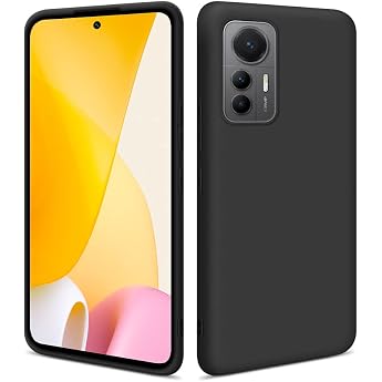 HSP Case for Xiaomi 12 Lite 5G [Dust-Repellent] Mobile Phone Case Premium TPU Silicone Case Protective Case Scratch-Resistant Shockproof Case with Drop Protection Camera Protection Screen Protector Perfect Fit Thin Matte Black