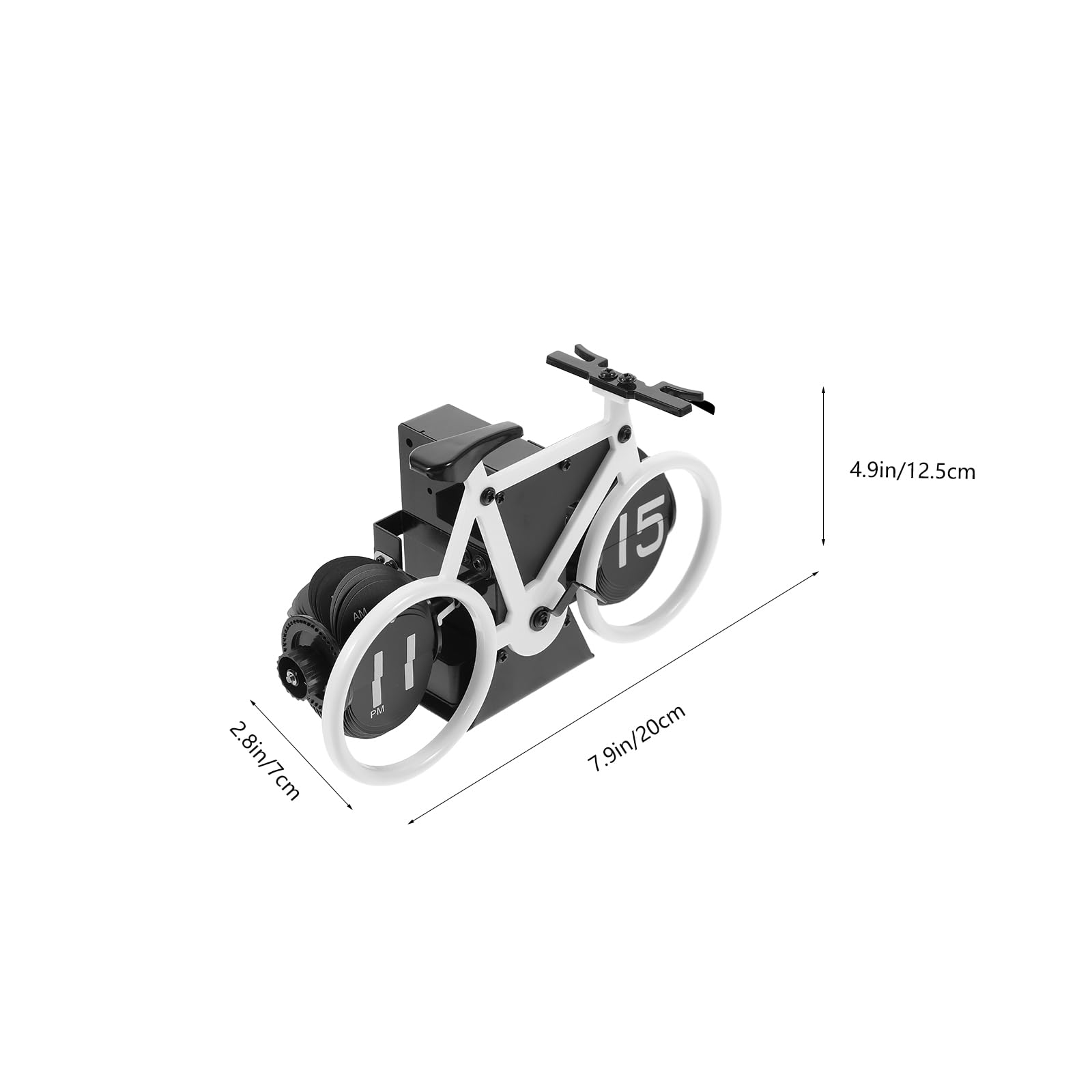 IMIKEYA Retro Klappuhr, Fahrrad-Modell Flip Down Uhr Digital Tischuhr Dekorative Klapp Schreibtischuhr Auto Flip Clock für Zuhause Wohnzimmer, Weiß