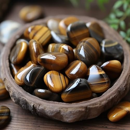 Image of Polished Tigers Eye Crystals - 72 Pcs, 0.5 inch 10 oz Handpicked Natural Tumbled Gemstones Rocks, Pebbles for Reiki, Chakra, Healing Home Decor