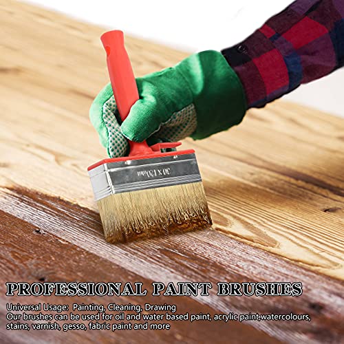 1 stuk kwast, platte borstels, grote kwast muurverf 30 x 120 mm - Afbeelding 3