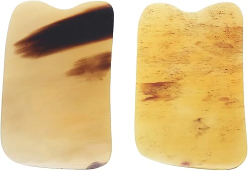 Placa cuadrada de cuerno de buey, tablero de masaje para acupuntura de spa, color aleatorio, 2 unidades