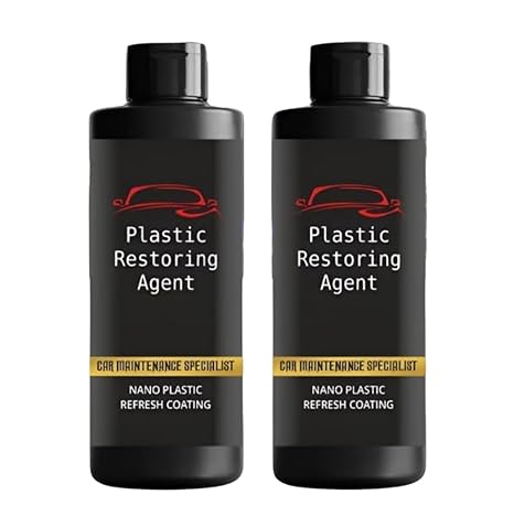 Plastic. Restoring Agent Car Maintenance Specialist Nano Plastic. Refresh Coating Restore Shine on Plastic&amp;Leather Parts on Car &amp; Bikes | Reduce Dust Accumulation | Each 100ml, Pack of 2