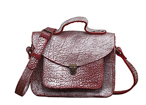 MADEMOISELLE GEORGE Ladrillo Plateado pequeña mochila de cuero de estilo vintage PAUL MARIUS