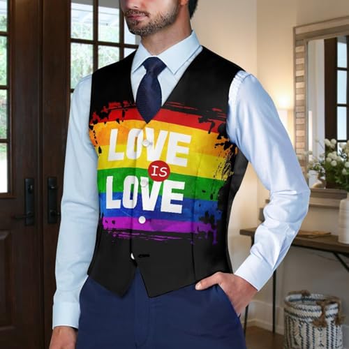 TOADDITDO Flag Print Suit Vest for Men Breathable Daily Vests Soft Athletic Suit Vest Oversized Business Waistcoat2
