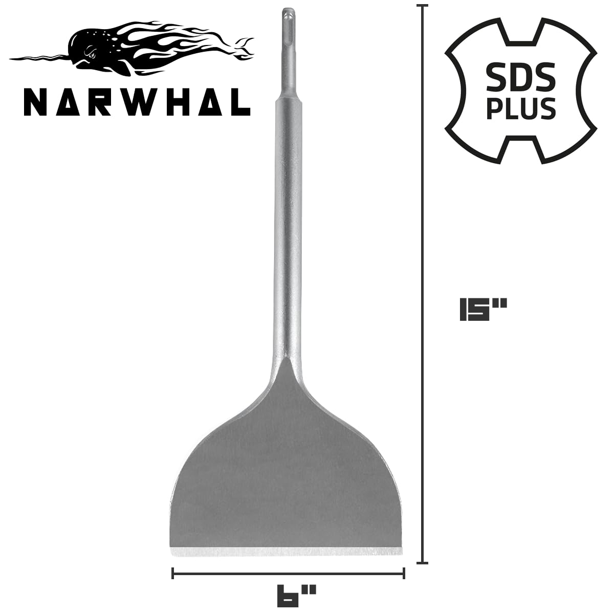 Thinset Removal Chisel 6 Inch Wide SDS Plus Chisel Bit - Industrial ...