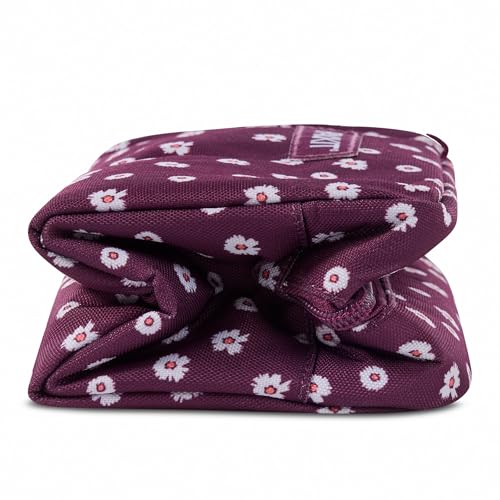 Image of PackIt Freezable Small Insulated Snack Box, Ditsy Daisy Plum, with EcoFreeze Technology (Built-in Ice Pack), Mini Cooler or Small Lunch Bag, For Fresh Snacks On the Go, for Work, Gym, or Travel