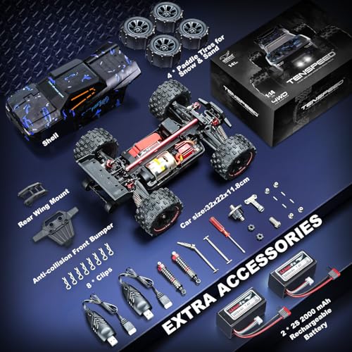 image for TENSSENX 1:14 Scale RC Cars for Adults, 60KPH High Speed RC Truggy, 4X