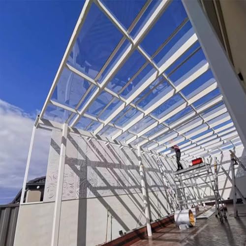 Polycarbonate Roofing Sheet,PC Durable Panel, Clear Plastic Sheet,Outdoor Polycarbonate Roof Canopy,Clear awning Covers,Replacement Shed Panel,UV Protection Rain Roof Cover,Easy Cut