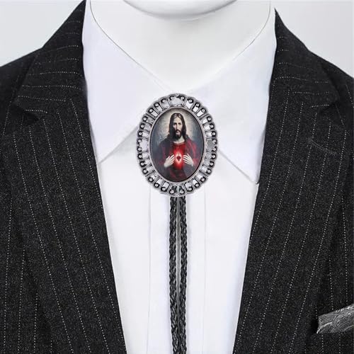 Image of Jeilwiy Bolo Tie for Men Western Cowboy Gothic Bolo Tie Necklace Halloween