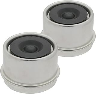 Dust Cap 2" (1.98 in) - Trailer Axle Wheel Hub and Bearing Hub with Rubber Plug, Replacement for Boat Trailer, 3500 Lbs Capacity - 2 Pack