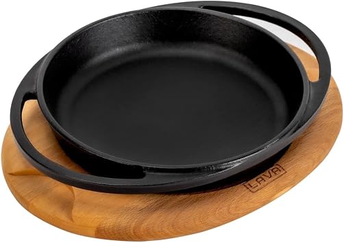 Lava Pişirme Kabı LV ECO Y TV 12 K4 Yuvarlak Tabak Çanak ve Tabak, Ahşap, Çap 12 cm, Dökme Demir, Siyah