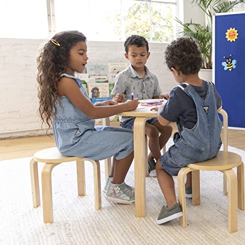 Ecr4Kids Bentwood Stackable Stools, Classroom Furniture, Natural, 6-Piece #TOP1