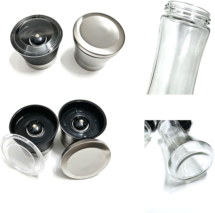 Pepper grinder, manual grinder, Pepper mill, stainless steel ceramic core black Sichuan pepper, Sichuan pepper, sea salt seasoning and sprinkling bottle (2 PCS)