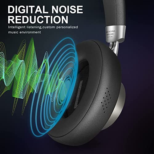 Bluetooth Headphones Over Ear, 50H Playtime Wireless Active Noise Cancelling Headphones with Built-in Mic, HiFi Stereo Sound with 4 EQ Music Modes, Support Voice Assistant - Black - Image 3