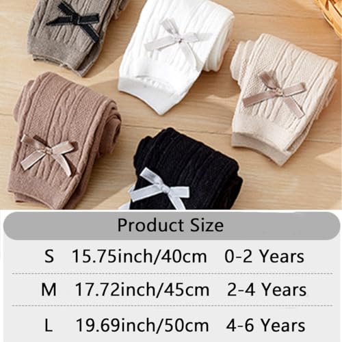 Snadulor 5 Pack Baby Girls Tights Toddler Cable Knit Leggings Cute Baby Leggings Cotton Footless Leggings Pant for Baby Girls