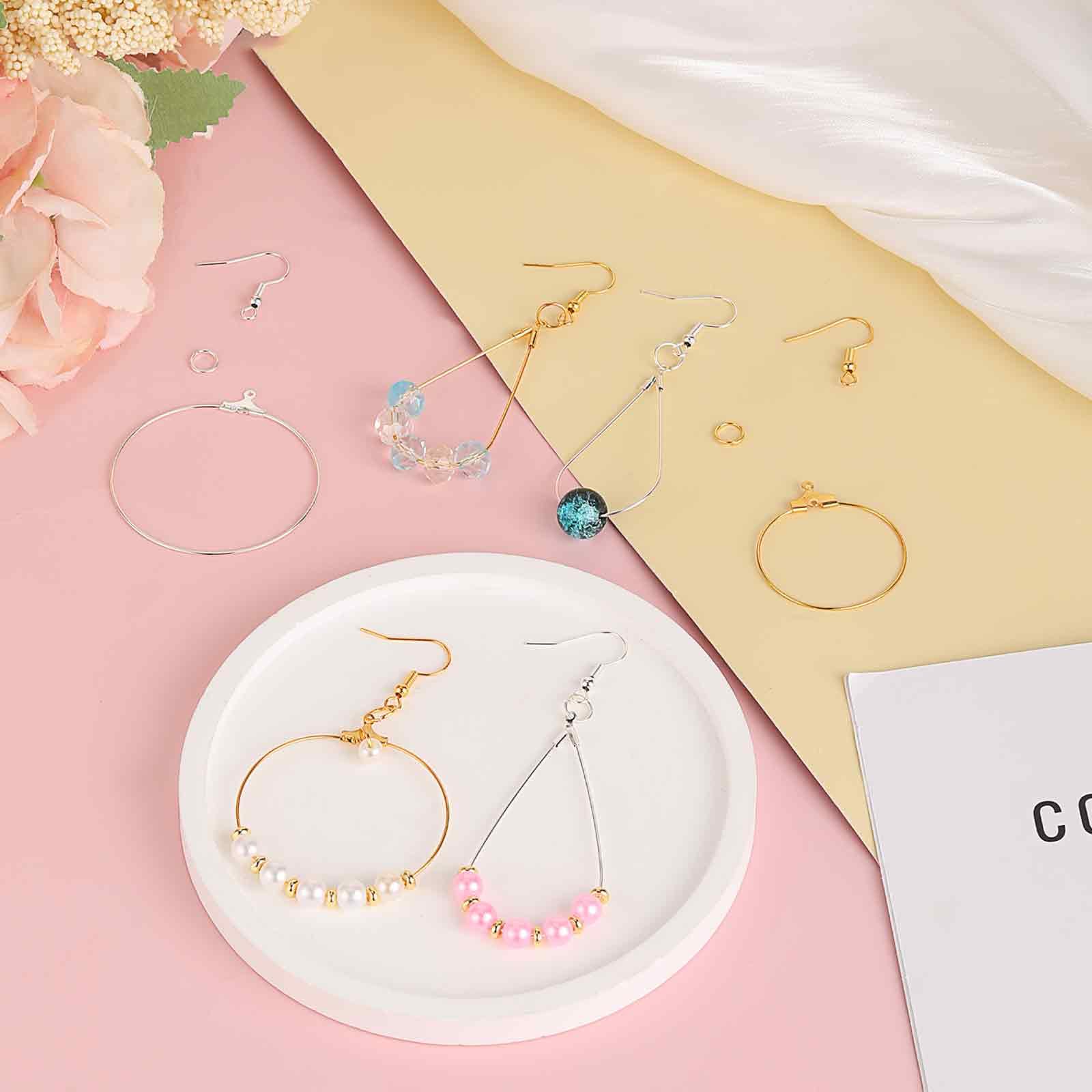 150x DIY Creolen Ohrringringe Roségold - 2cm, 2,5cm, 3cm