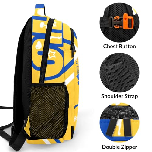 Cheerleaders Blue Gold Yellow Cheer Backpack Personalized School Bag Custom Name Daypack Book Bag for School as Gifts for Student Child3