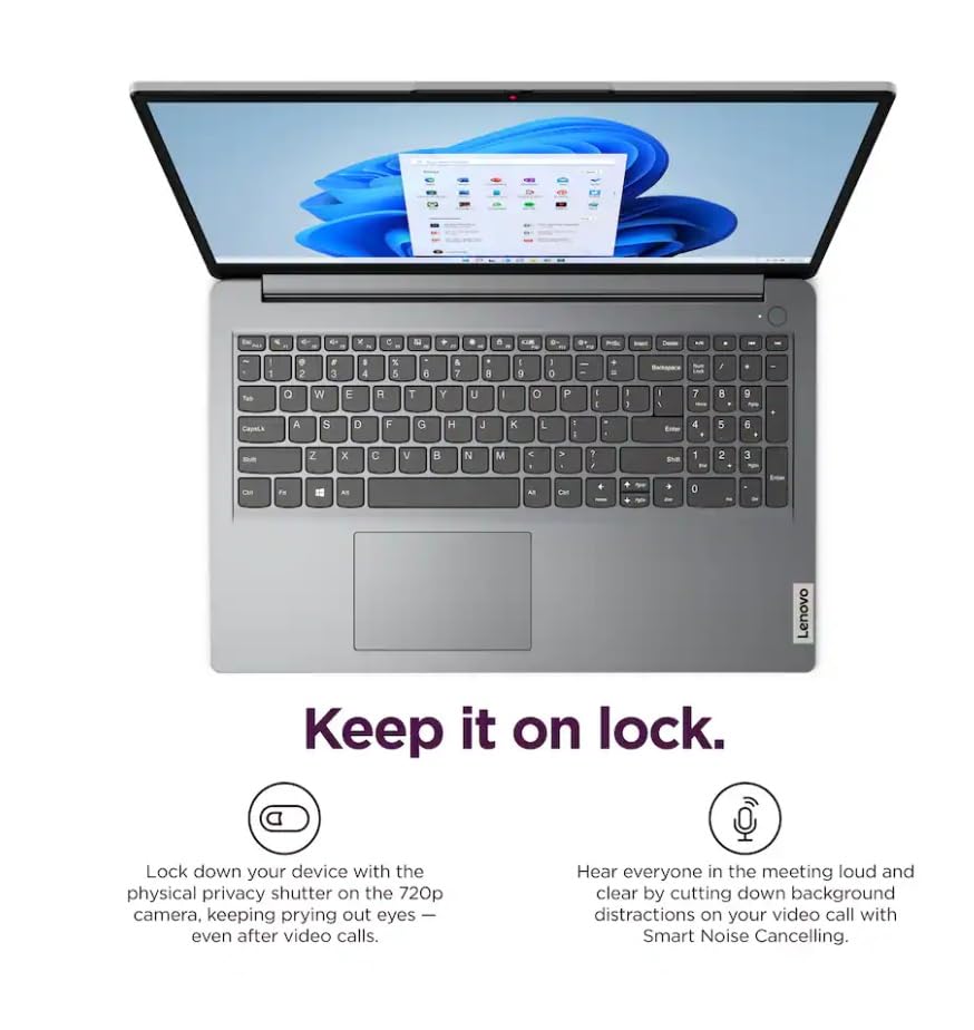 Image of Lenovo 2026 IdeaPad 1i 15.6 inch FHD Laptop,Intel Core i5-1335U, 16GB RAM, 512GB SSD,Intel Iris Xe Graphics,with Lifetime Office Wi-Fi 6,Long Battery Win 11 Pro, Cloud Grey,