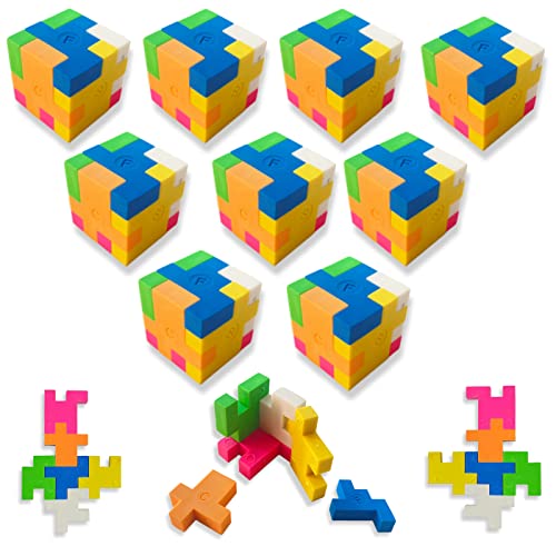 ICEPAPA, 9 Stück Würfelpuzzle Eraser, Radiergummi Kinder Puzzle. Geeignet als mitgebsel kinder, Radiergummi kinder mitgebsel, Give aways kindergeburtstag oder Kindergeburtstag gastgeschenke