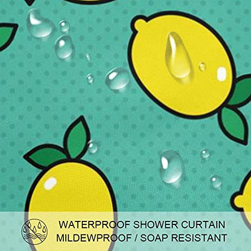 Rideau de douche imperméable citron vert 183x183 cm avec 12 crochets - 4