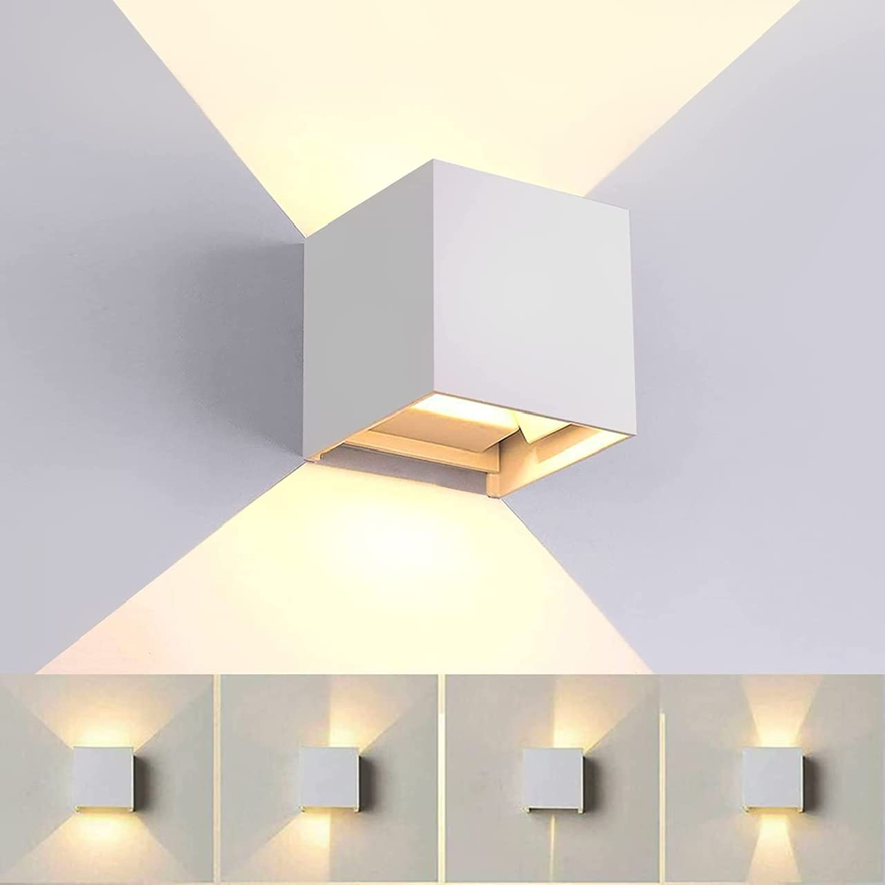 NEXT LIFE Modern Up and Down Wall Light Lamp for Indoor Mount Sconce Pathway Staircase Bedroom Corridor Reading Living Room Balcony Home Lighting Fixture Decor (White)