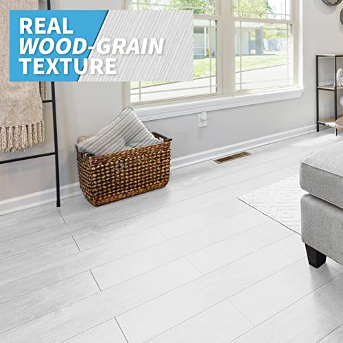 Art3D 36-Pack 54 Sq.ft Peel And Stick Floor Tiles Vinyl Plank Flooring Wood Look, Adhesive And Waterproof Tile Sticker For Bedroom, Living Room, Kitchen, Rv In White #TOP2