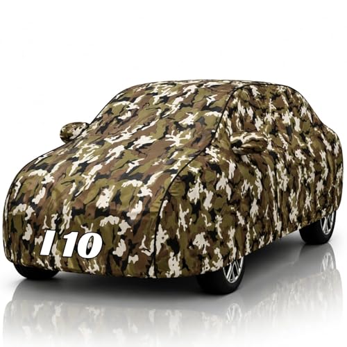 Image of Safe-Cars New Jungle 100% Waterproof i10 Car Cover | Polyester Car Body Cover for Rain & Sun | UV Protection, Dustproof, Scratch Resistant, Windproof, Heat Resistant, Custom Fit