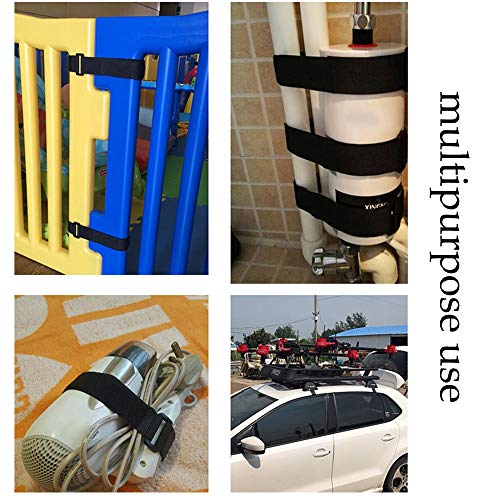 Cable ties ajustables de gancho y bucle, 30 organizadores de cables negros multimedida 8