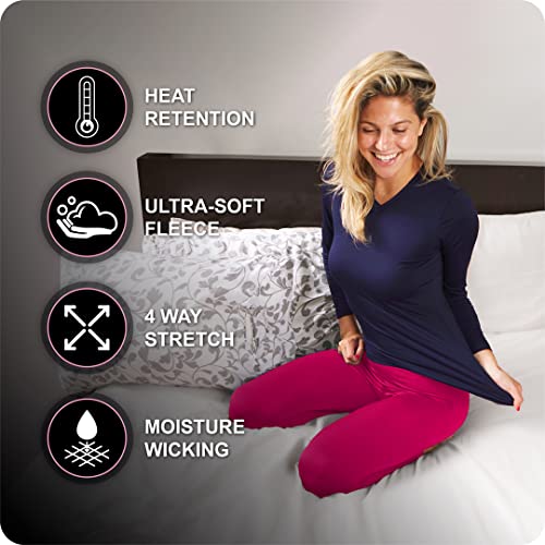 Thermajane Thermal Shirts For Women V Neck Long Sleeve Winter Tops Thermal Undershirt For Women (Black, Small) #TOP2