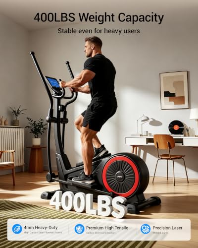 Image of Elliptical Exercise Machine with 15.5''-17'' Stride & Heart Rate Grips,Ultra Silent Magnetic Elliptical Machine for Home with 16 Levels Resistance and LCD Monitor,400 LBS Weight Capacity